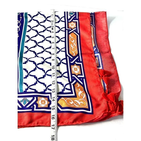 Womens Vibrant Multicolor Shawl Geometric Knit Scarf 34” x 72” - Picture 6 of 8